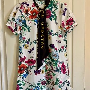 Denimland Buttondown Dress Butterfly/Floral Medium